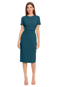 Kina Short Sleeve Sheath Midi Dress