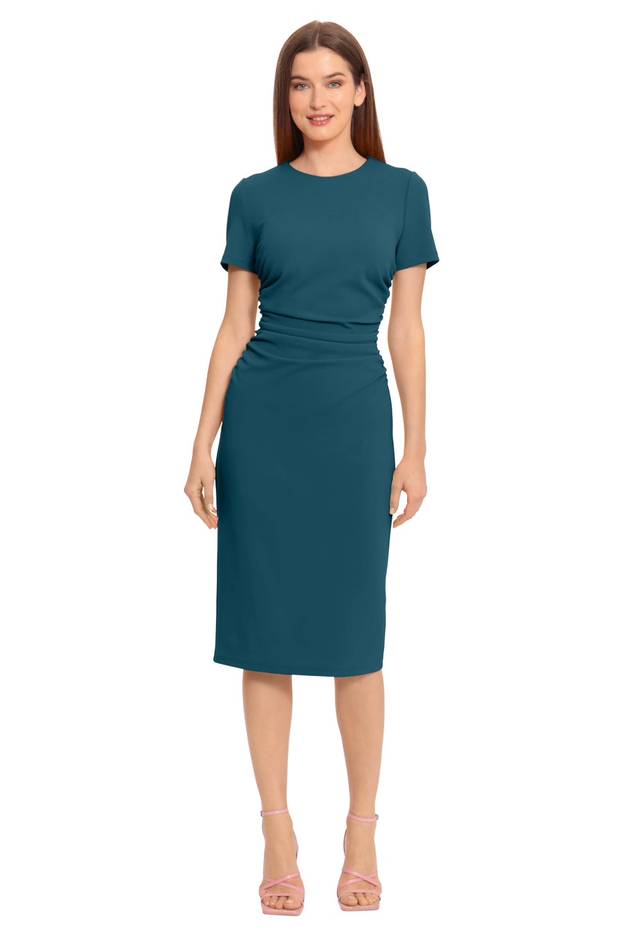 Kina Short Sleeve Sheath Midi Dress