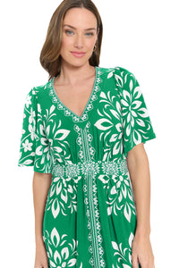 McKay Flutter Sleeve Maxi in Floral Medallion