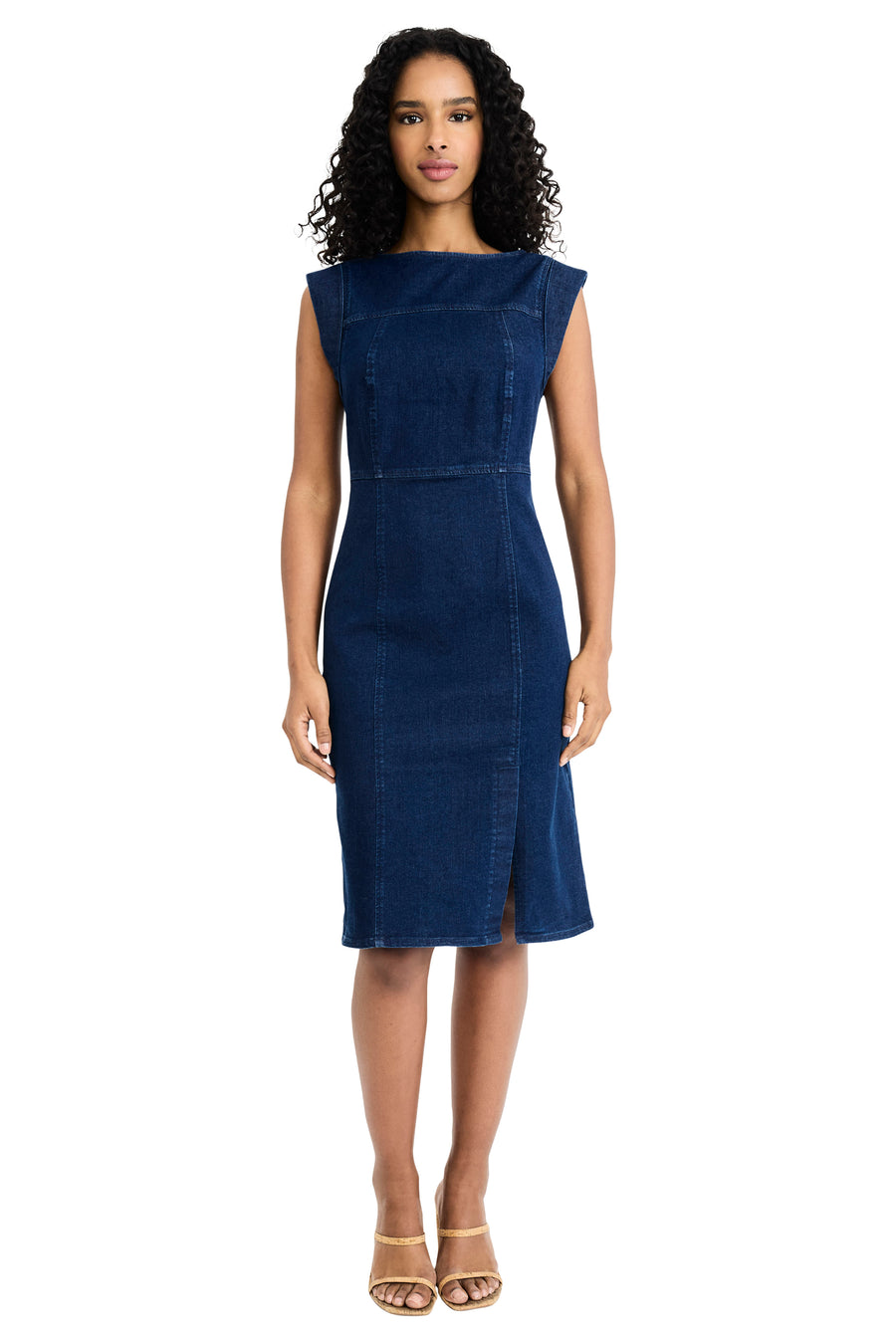 Riya Cotton Denim Sleeveless Midi