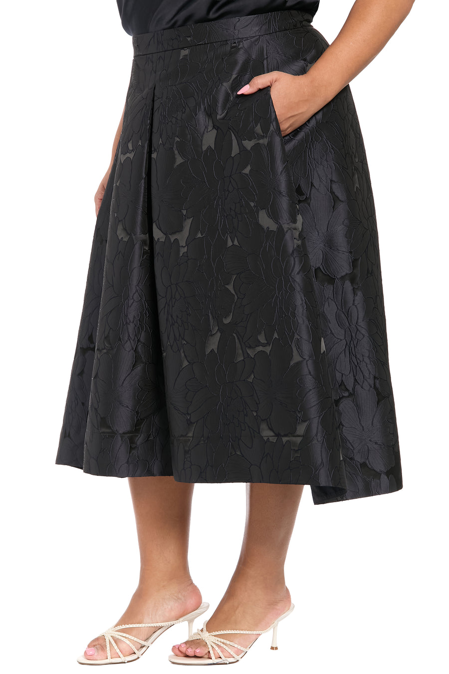 Gramercy Skirt in Primrose Jacquard A-Line Midi