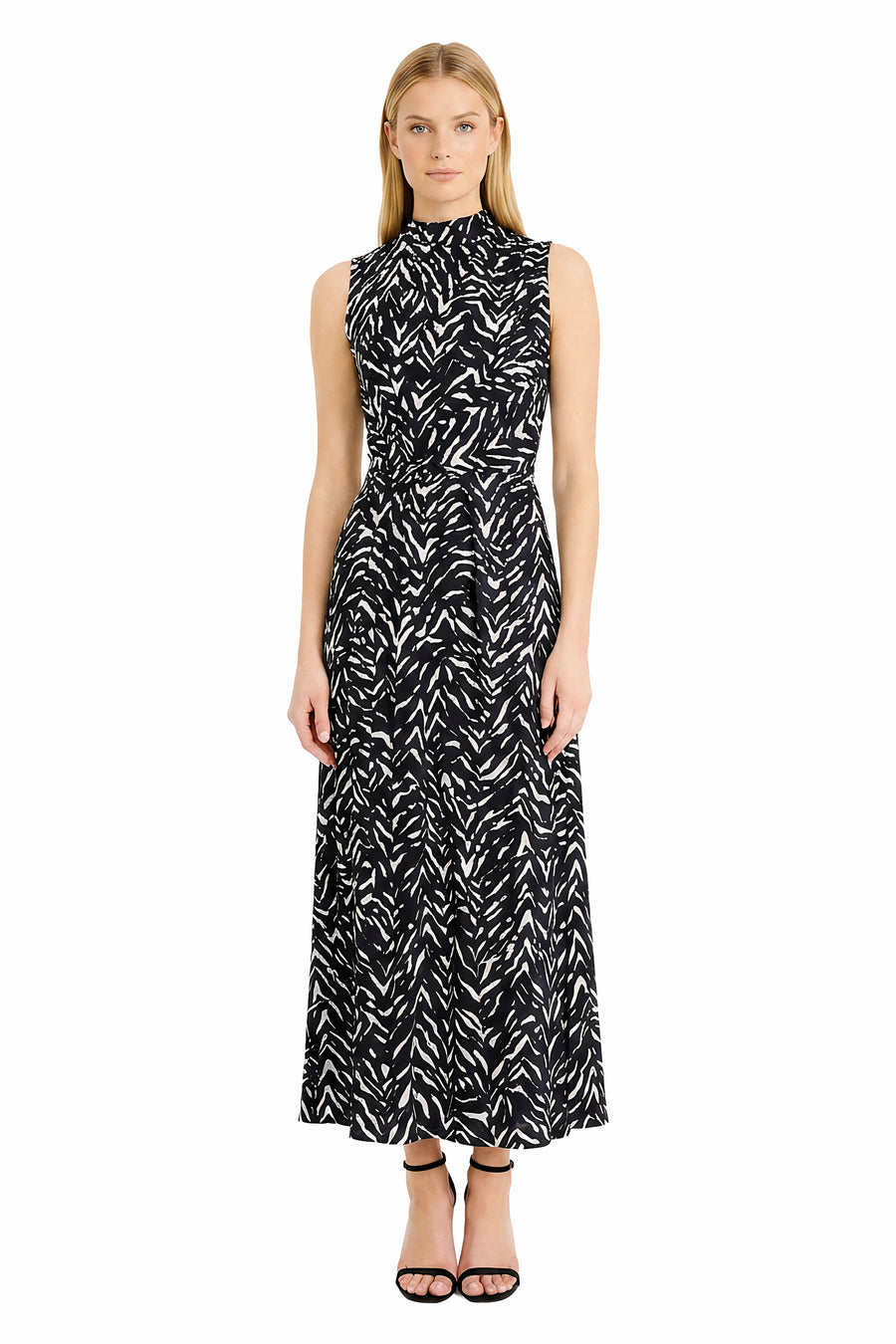 Brigitte Maxi Sleeveless Dress in Inverted Streaks