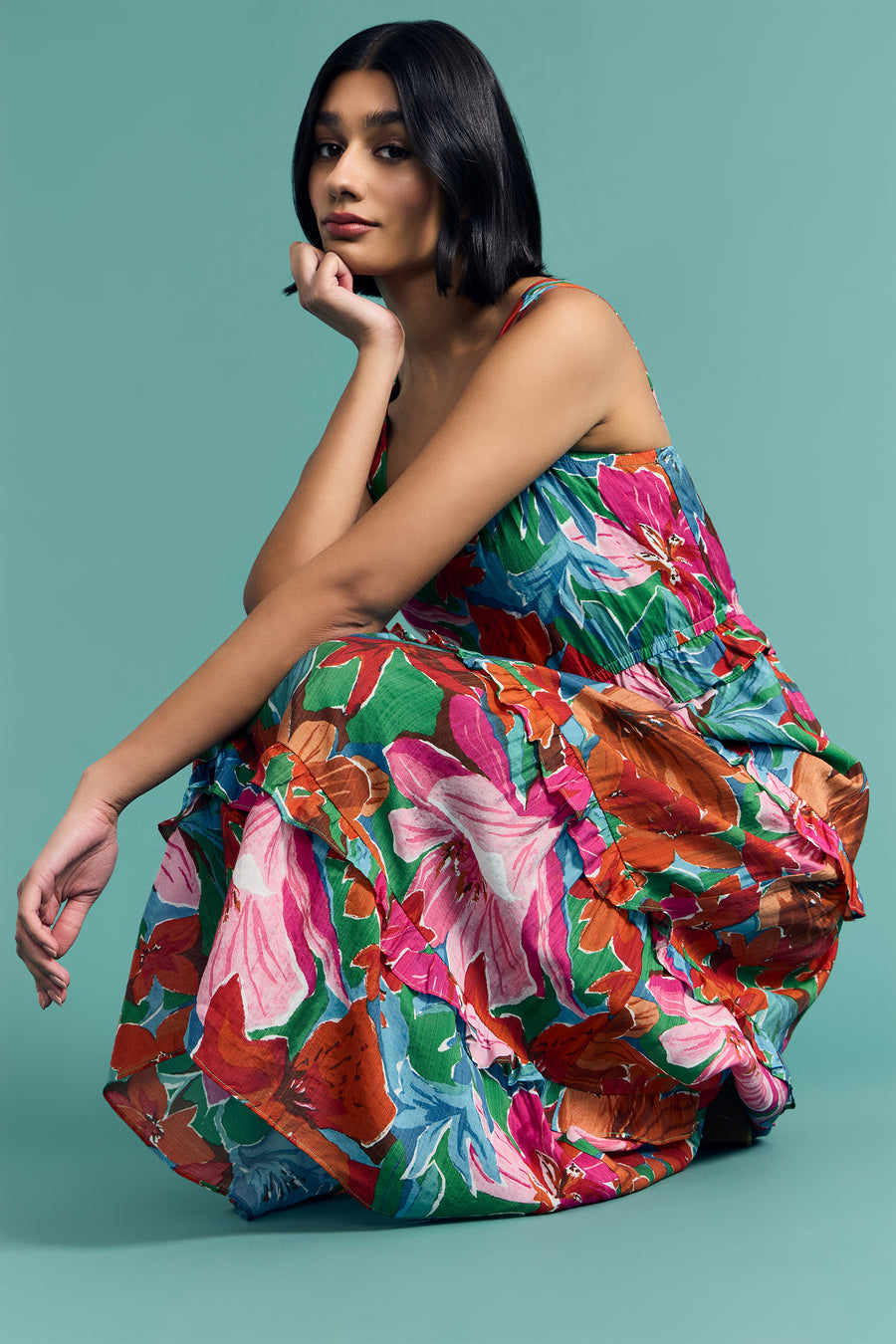 Martha Tiered Ruffle Midi