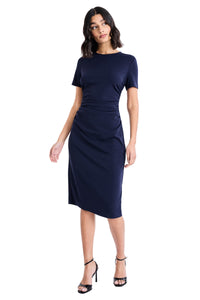 Kina Short Sleeve Sheath Midi Dress