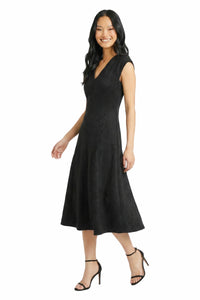 Ashanti Suede Cap Sleeve A-Line Midi
