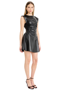Kimora Faux Leather Fit & Flare Mini