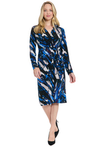 Rhea Sheath Criss-Cross Collared Midi Dress