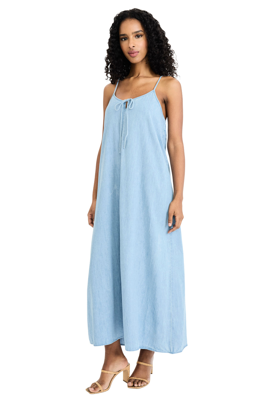 Travis Spaghetti Keyhole Strap Maxi Dress