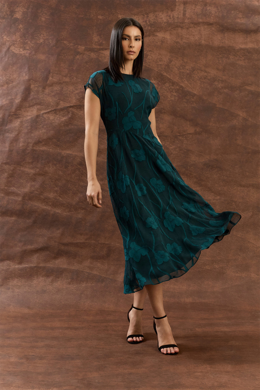 Rhonda Dolman Midi in Pansies Jacquard