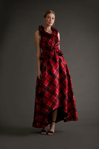 Roosevelt Plaid Top with Triple Ruffle Collar