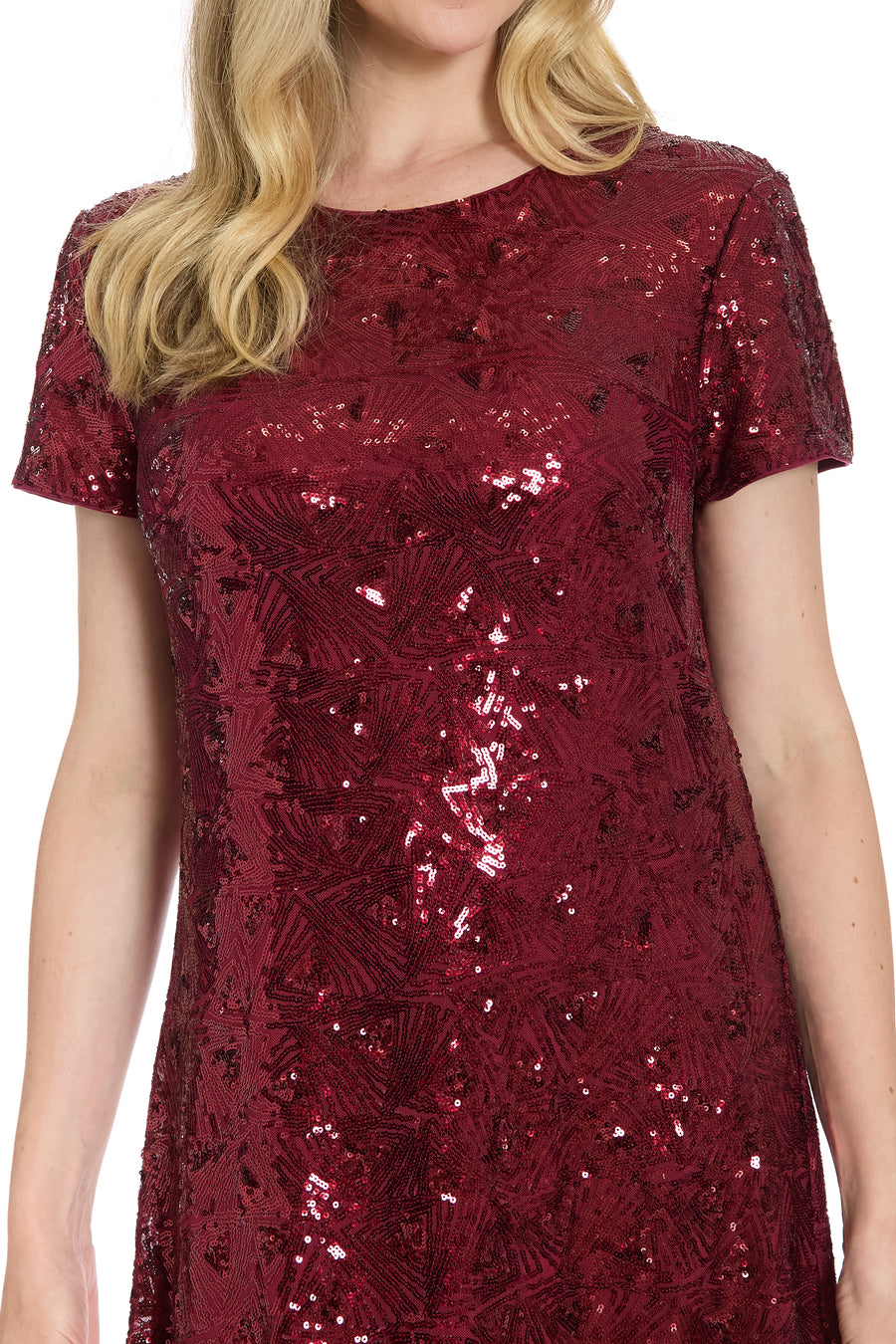 Amada T-Shirt Dress in Geo Sequin