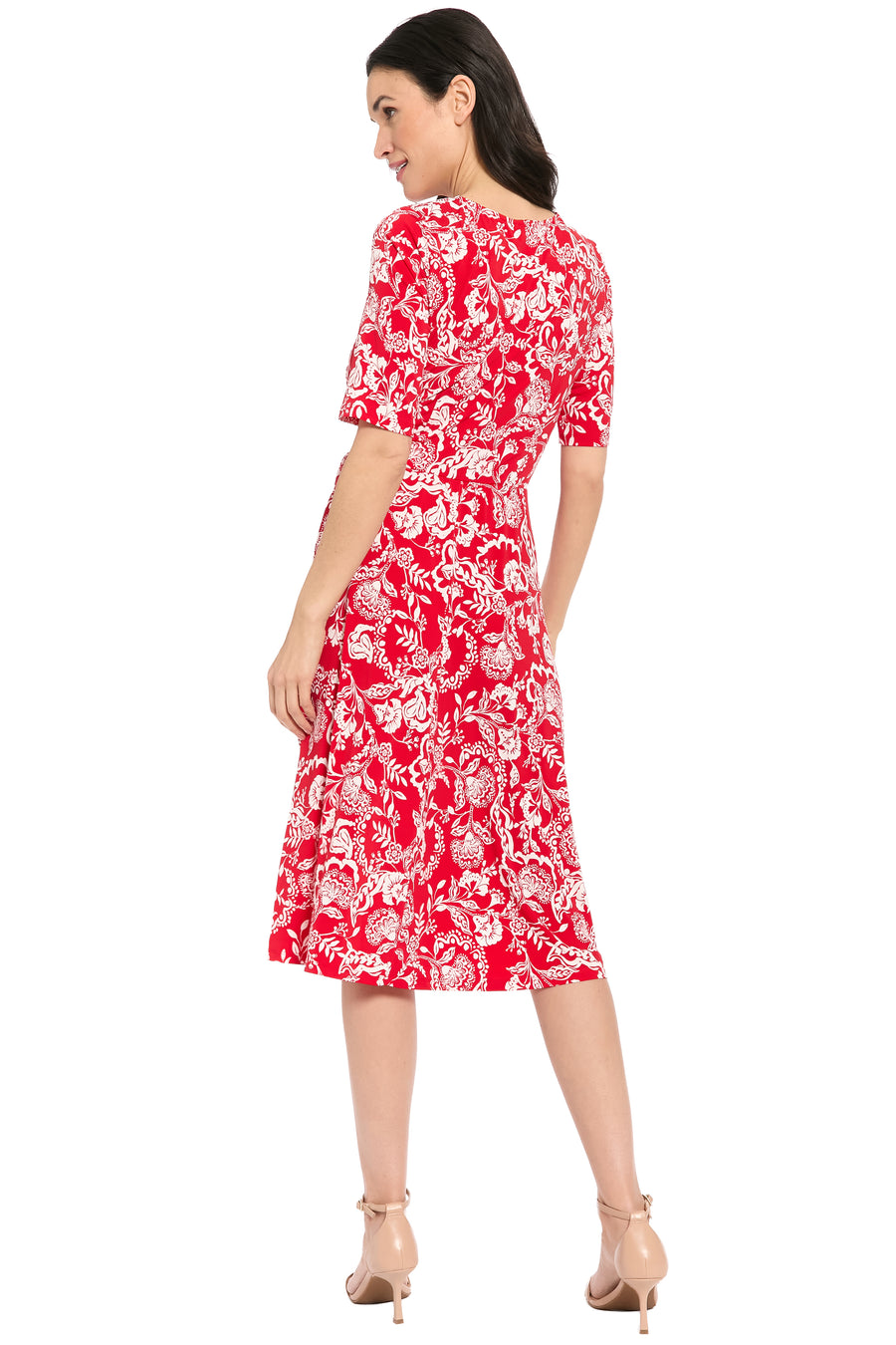 Revel Elbow Sleeve Midi in Graphic Provencal