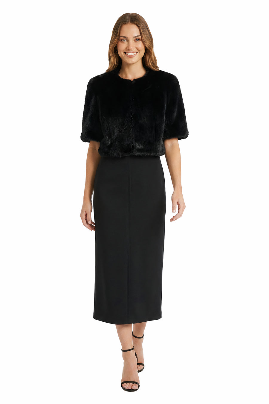 Chavelle Cropped Faux Fur Jacket