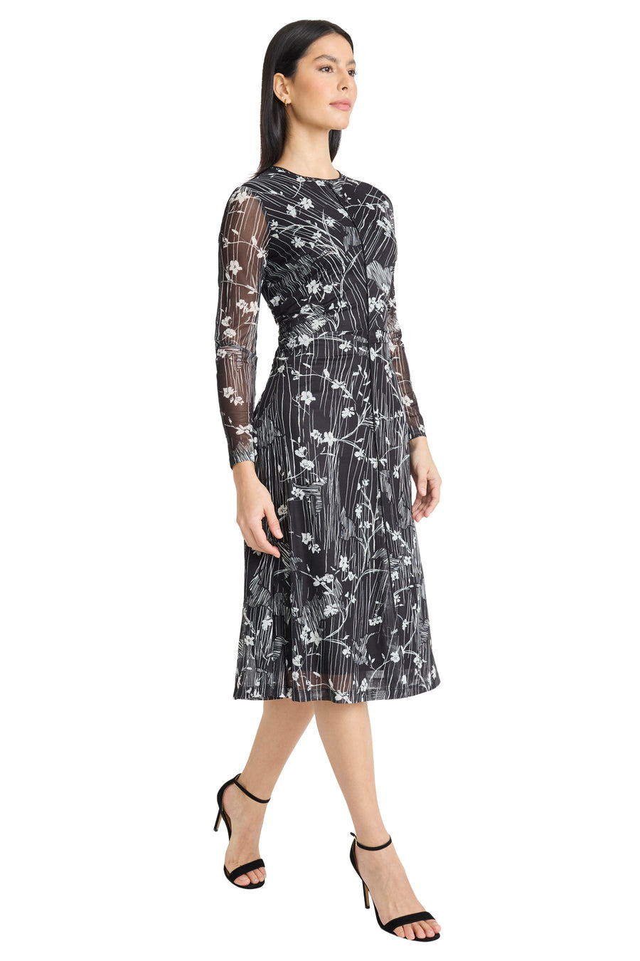 Leslie Fit & Flare in Wind Swept Forest Fit and Flare | Maggy London BLACK/IVORY / Standard / 8 Leslie Fit & Flare in Wind Swept Forest Fit and Flare | Maggy London BLACK/IVORY / Standard / 8