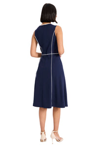 Denyce Contrast Pipe Fit & Flare Dress