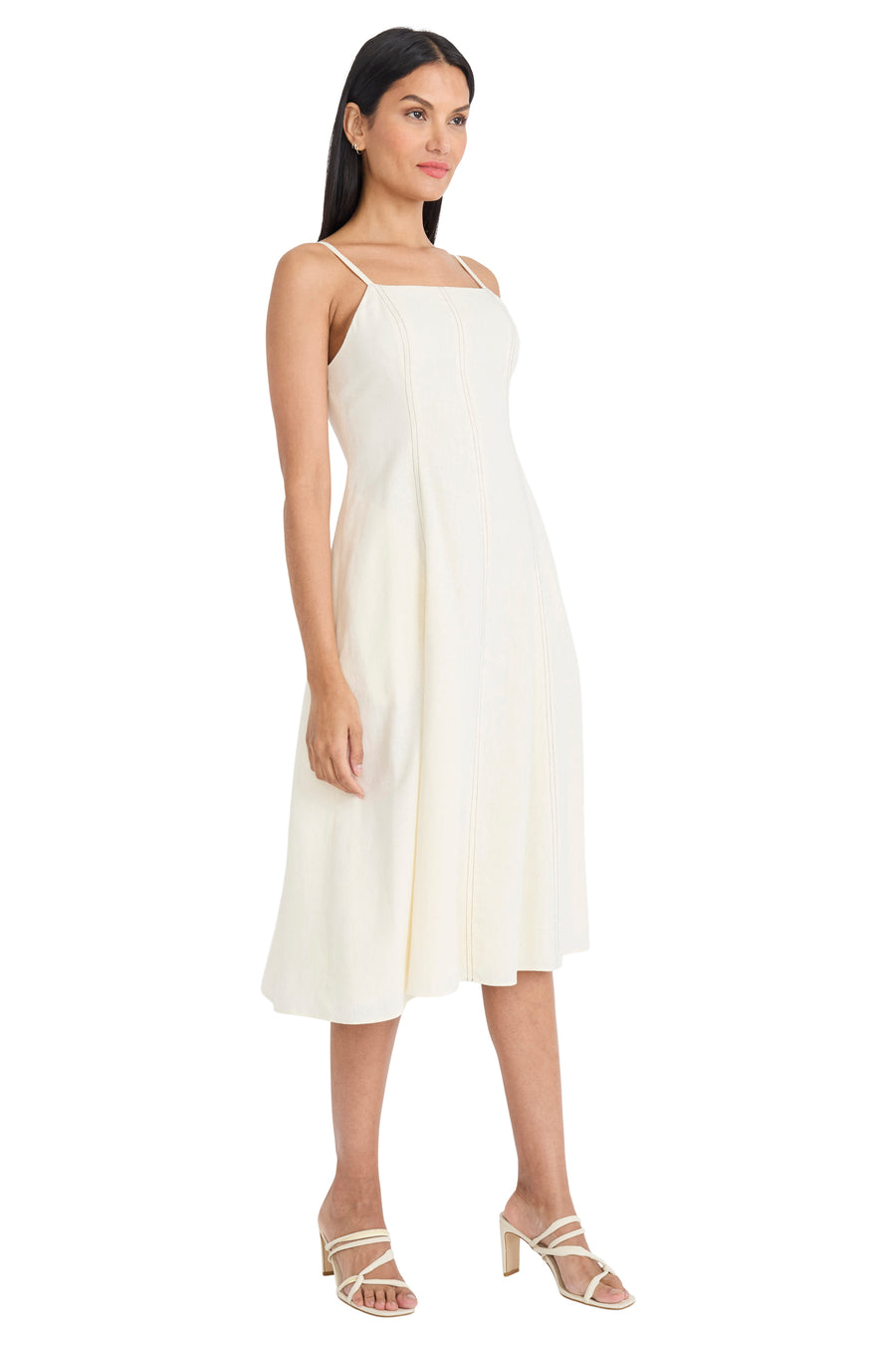 Keri Spaghetti Strap Midi in Linen