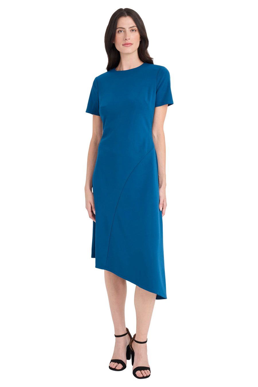 Whitney Asymmetrical Midi Dress Fit and Flare | Maggy London Whitney Asymmetrical Midi Dress Fit and Flare | Maggy London