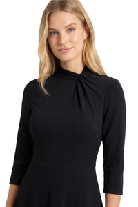 Seylor Twist Neck Fit-and-Flare Dress
