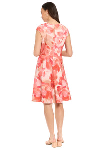 Connie Cap Sleeve Fit & Flare in Exploding Floral