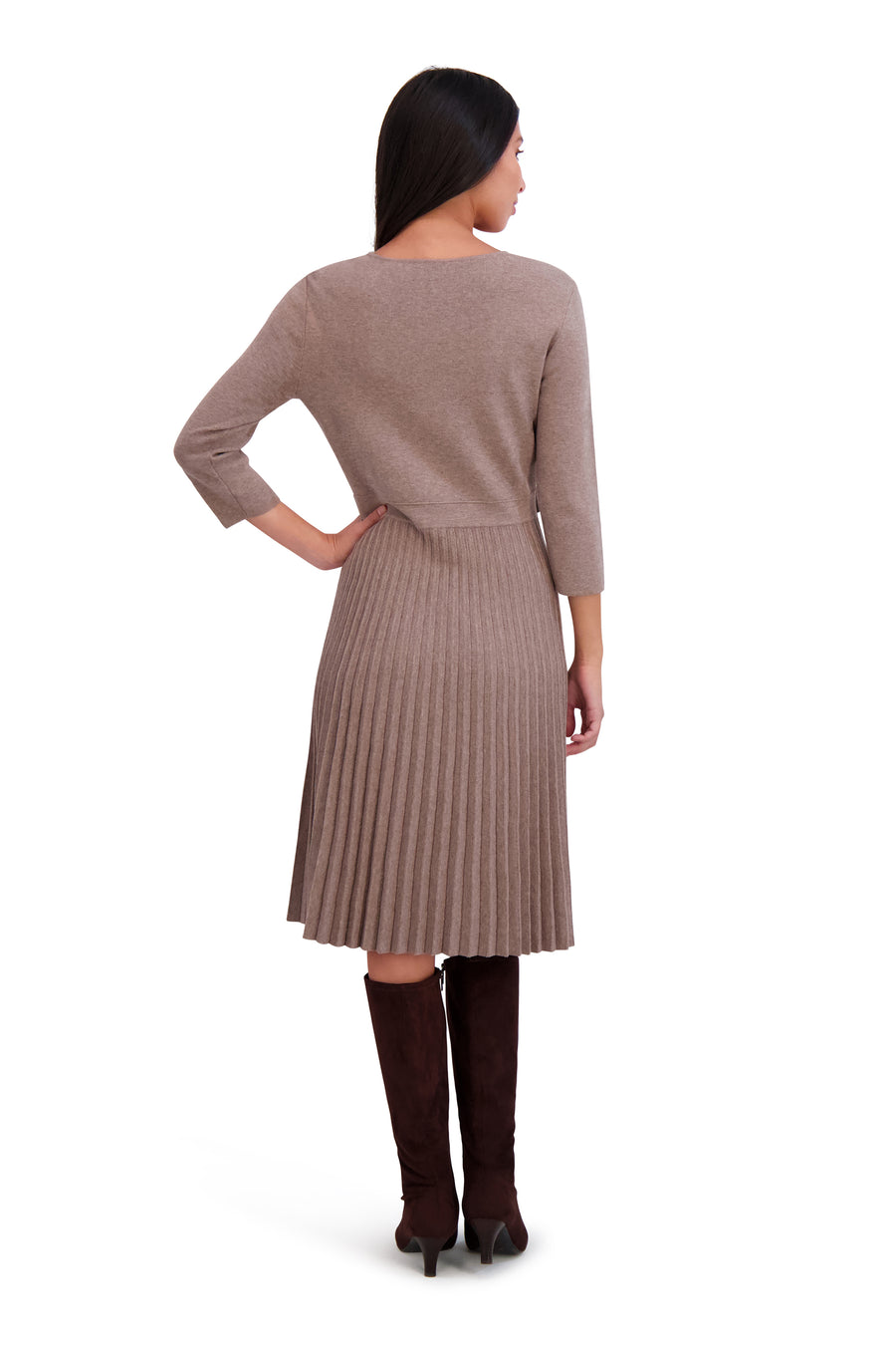 Ulani Side Tab Pleated Sweater Dress