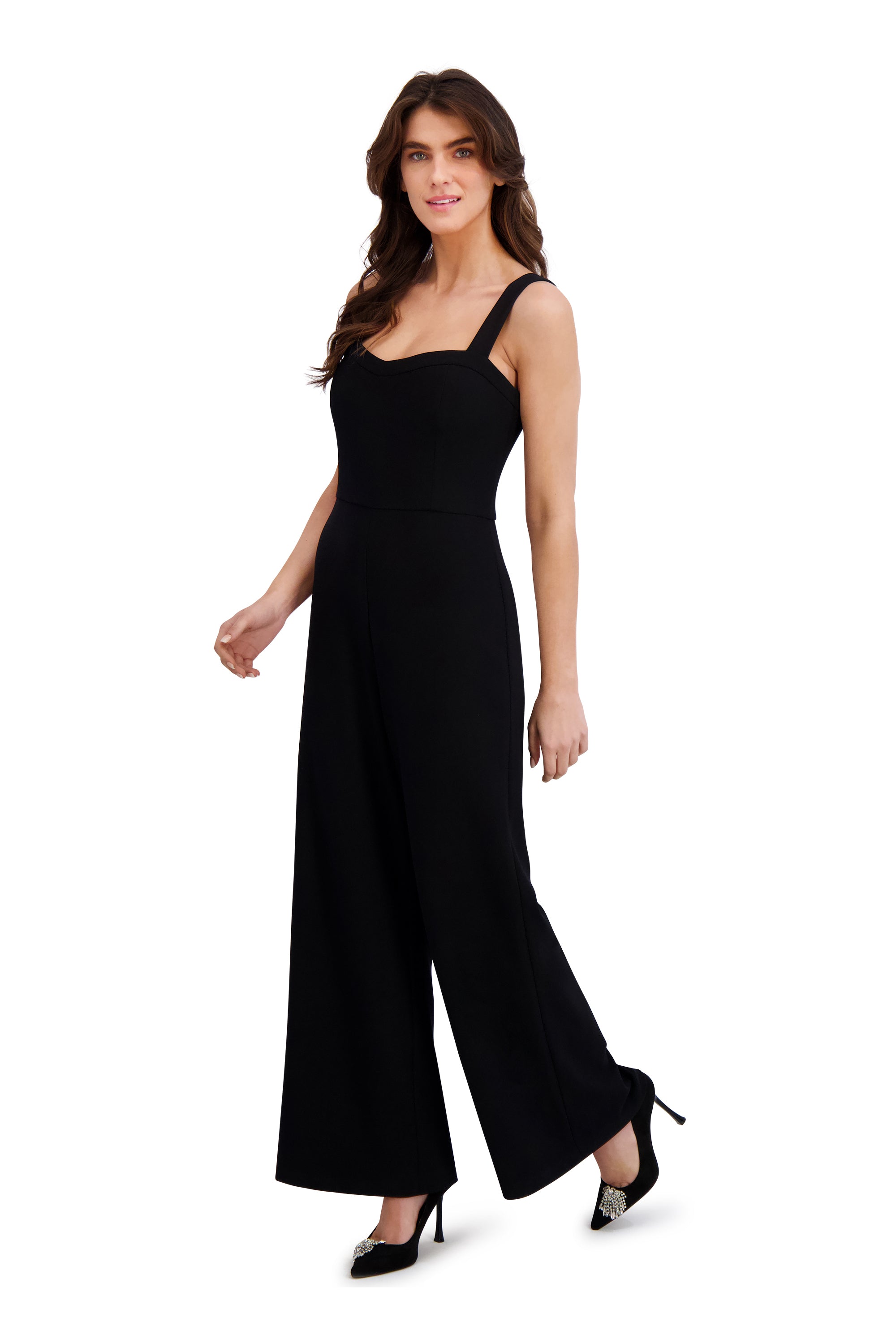 Coraline Bonded Crepe Sleeveless Jumpsuit Maxi | London Times