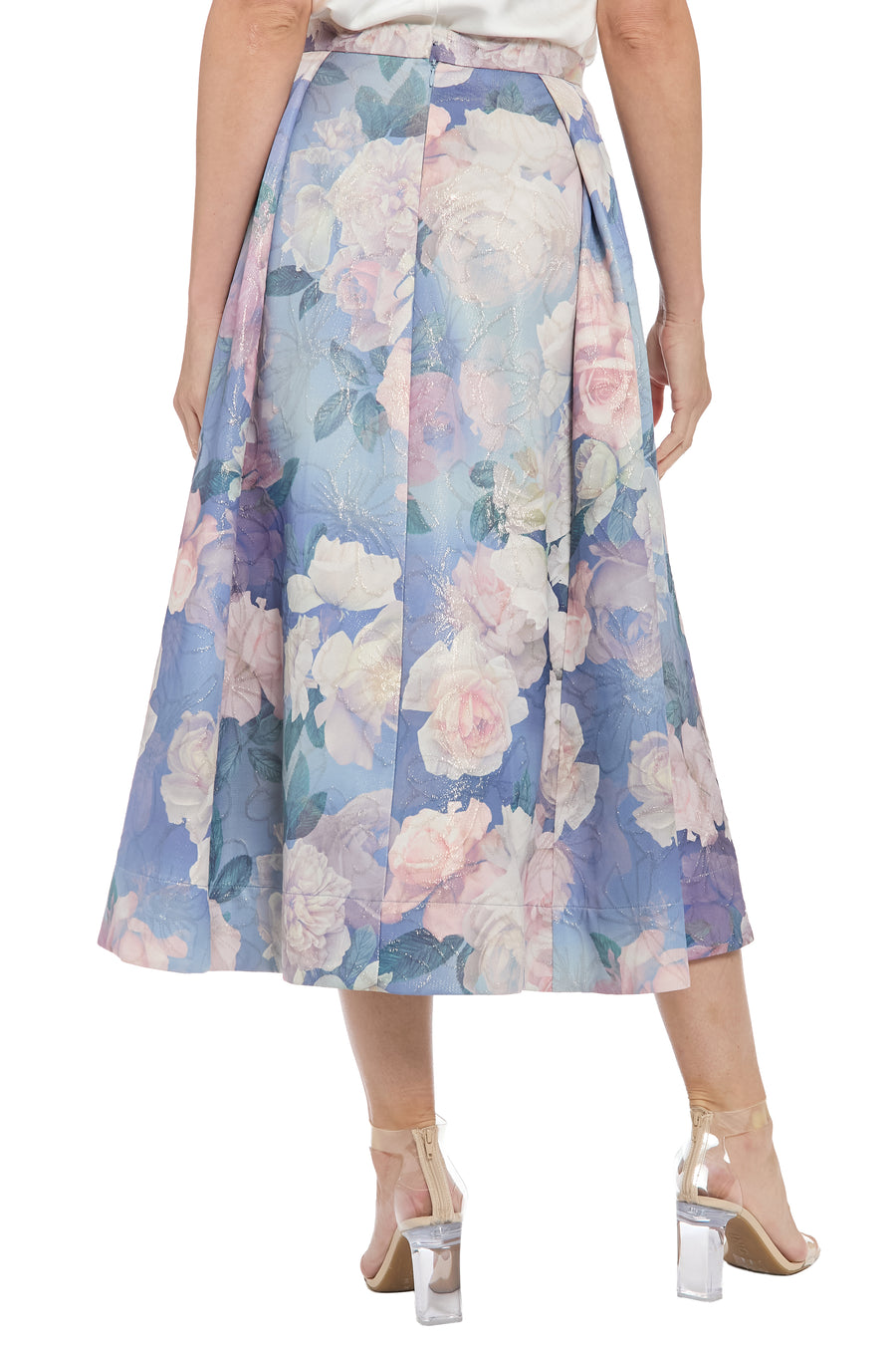 Gramercy Pleated Skirt in Metallic Jacquard skirt