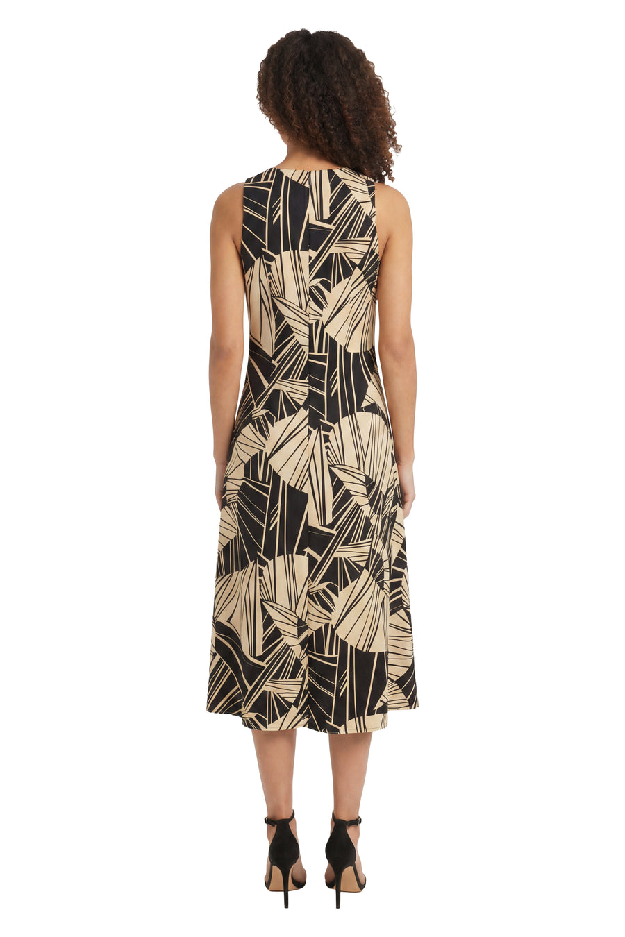 Renatta Sleeveless Midi in Block Ink Geo