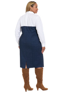 Kendal Long Sleeve Denim Collared Sheath
