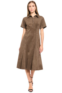 Desiree Suede Shirt Dress