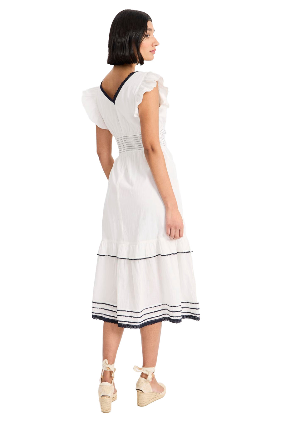 Lissy Cotton Smocked Babydoll Midi