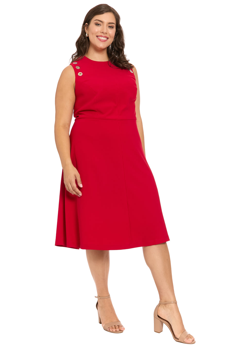 Filippa Metal Detail Crew Neck Fit & Flare