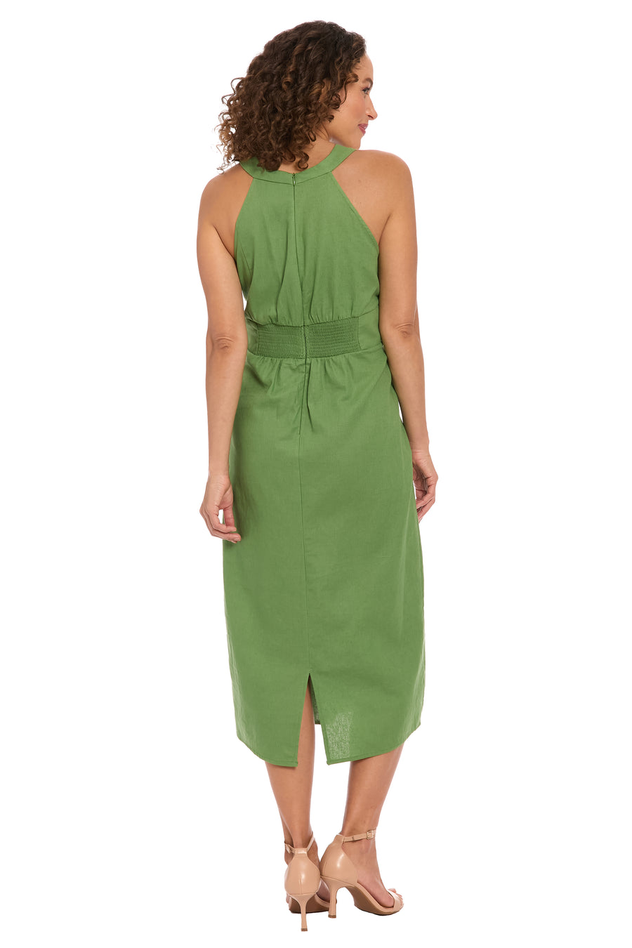London Times Linen-Blend Midi Dress, 10 / Black London Times Linen-Blend Midi Dress, 10 / Black