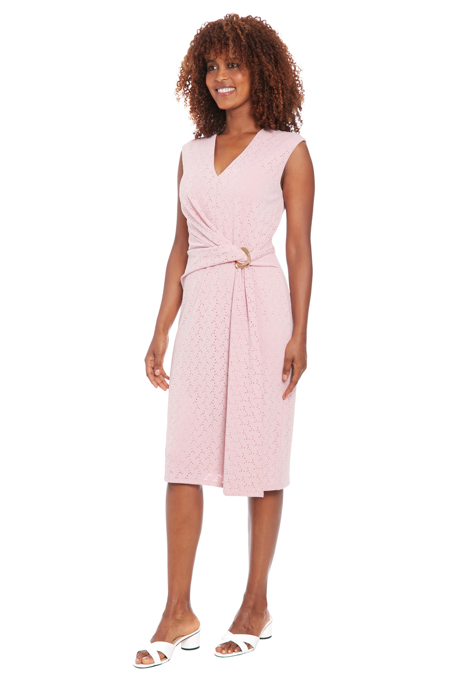 Ariel Knee-Length Sheath Dress Short Sleeve Midi | London Times NAVY / Standard / 18 Ariel Knee-Length Sheath Dress Short Sleeve Midi | London Times NAVY / Standard / 18