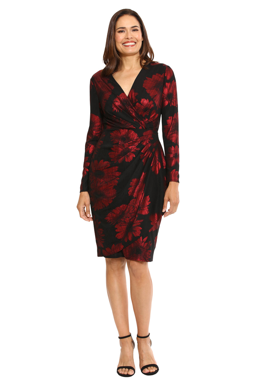 WRAP SIDE RUFFLE DRESS Maggy London WRAP SIDE RUFFLE DRESS Maggy London