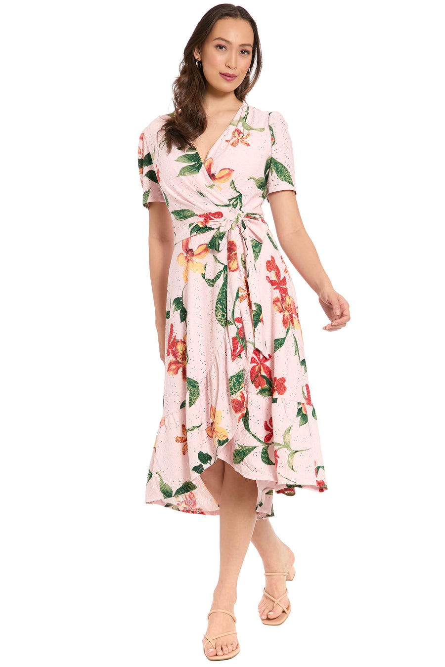 Danixa Ruffle Wrap Eyelet Scroll in Wild Orchid