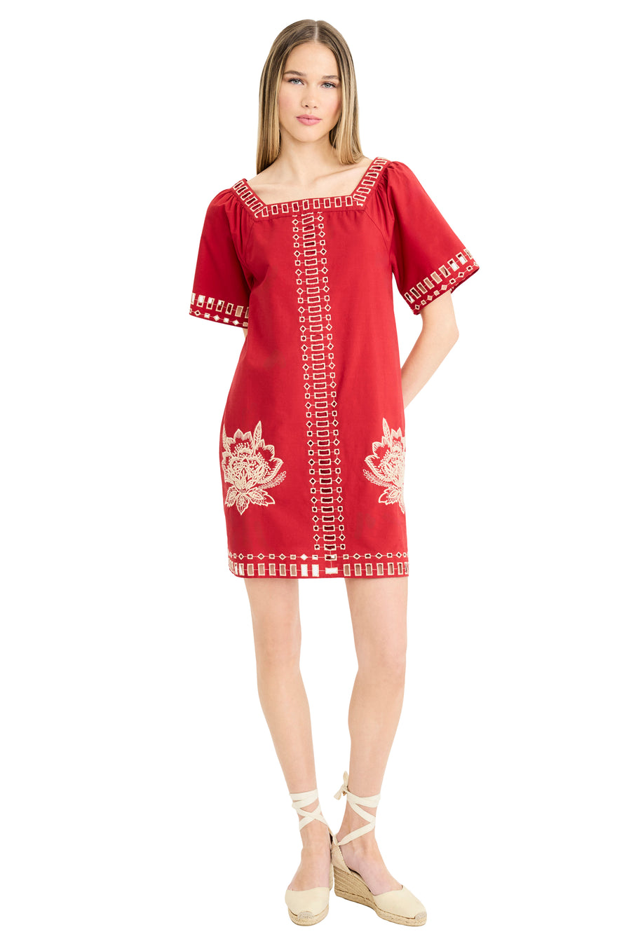Jaxton Embroided Square Neck Mini