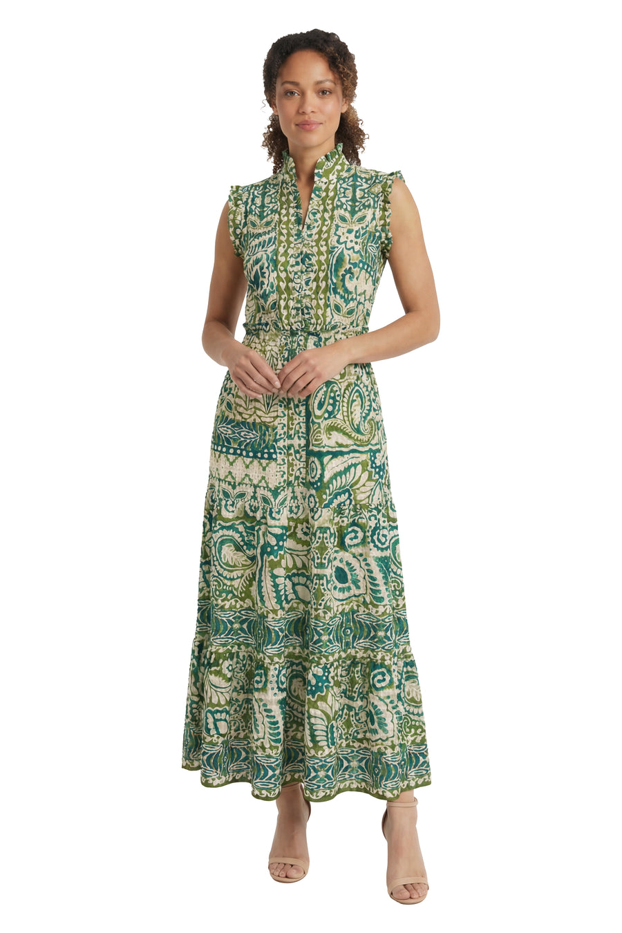 Consuela Sleeveless Maxi in Stamp Patchwork