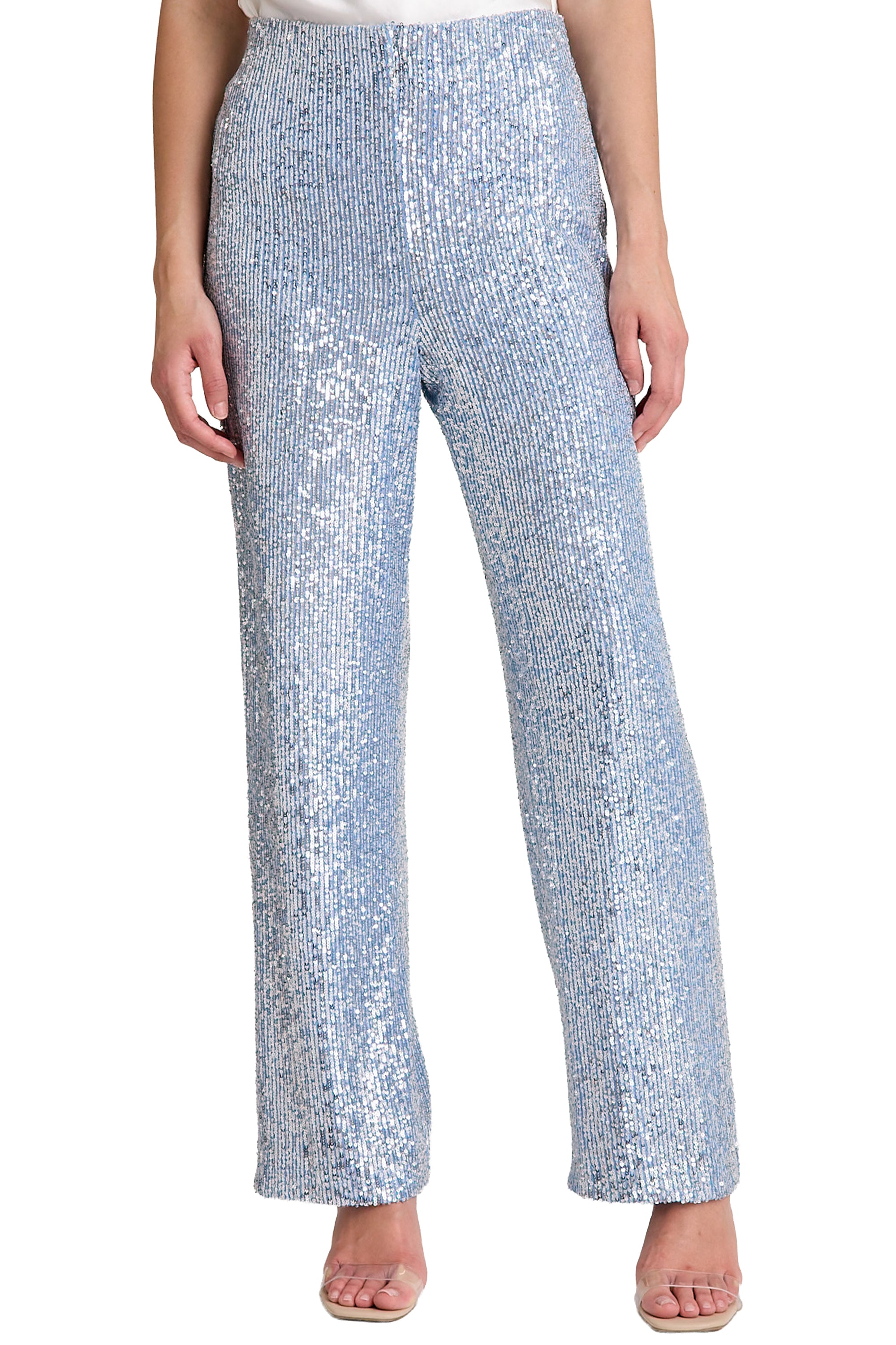 Clean waistline sequin pant – Maggy London