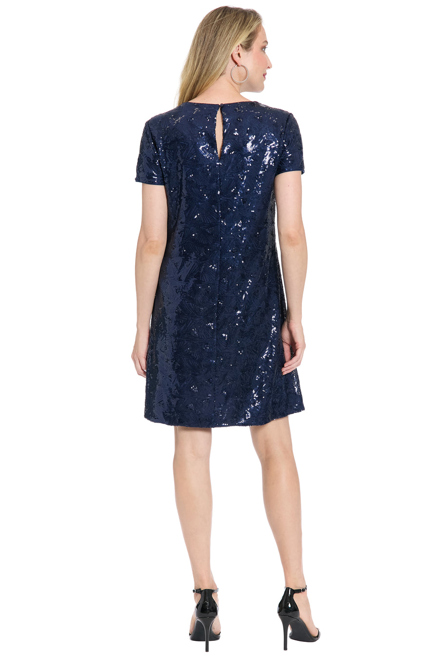 blue sparkly t shirt dress Go Team Sequin T-Shirt Dress - Blue