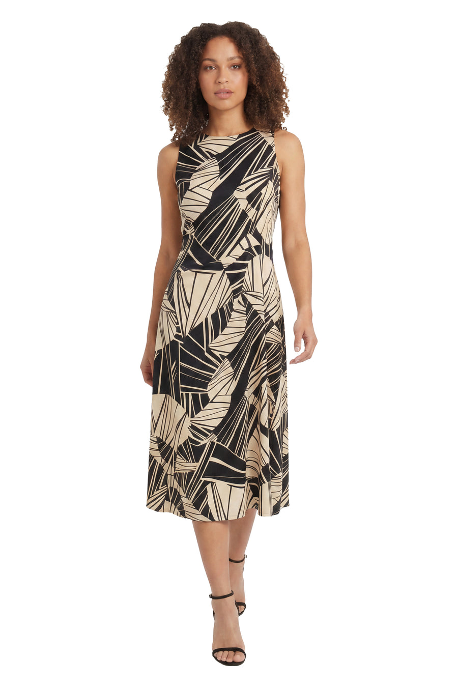 Renatta Sleeveless Midi in Block Ink Geo