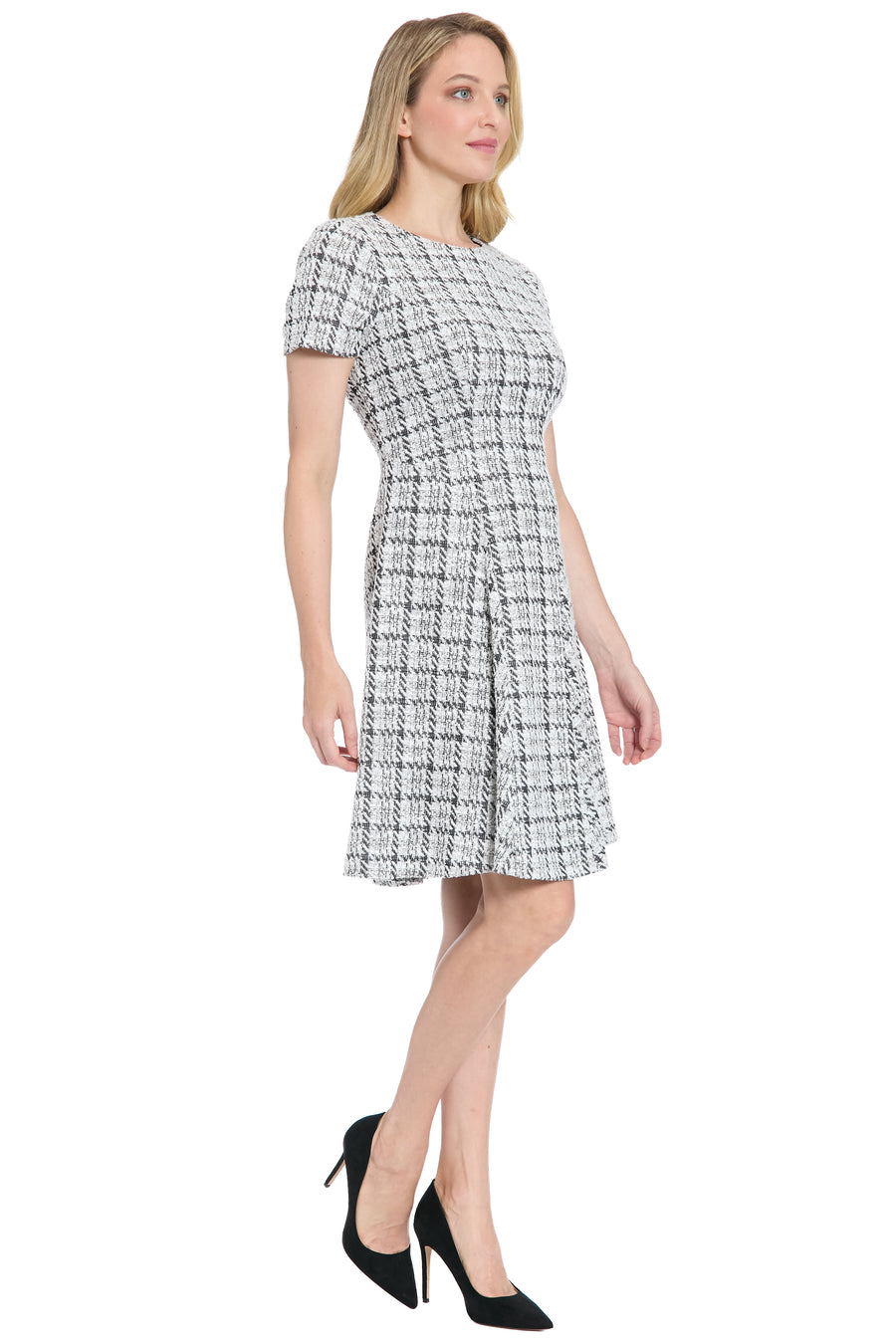Gianna Fit & Flare Tweed Dress