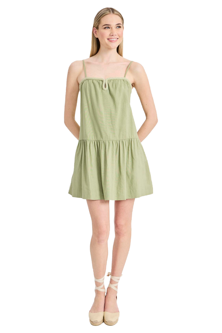 Clint Tiered Keyhole Neck Mini Dress
