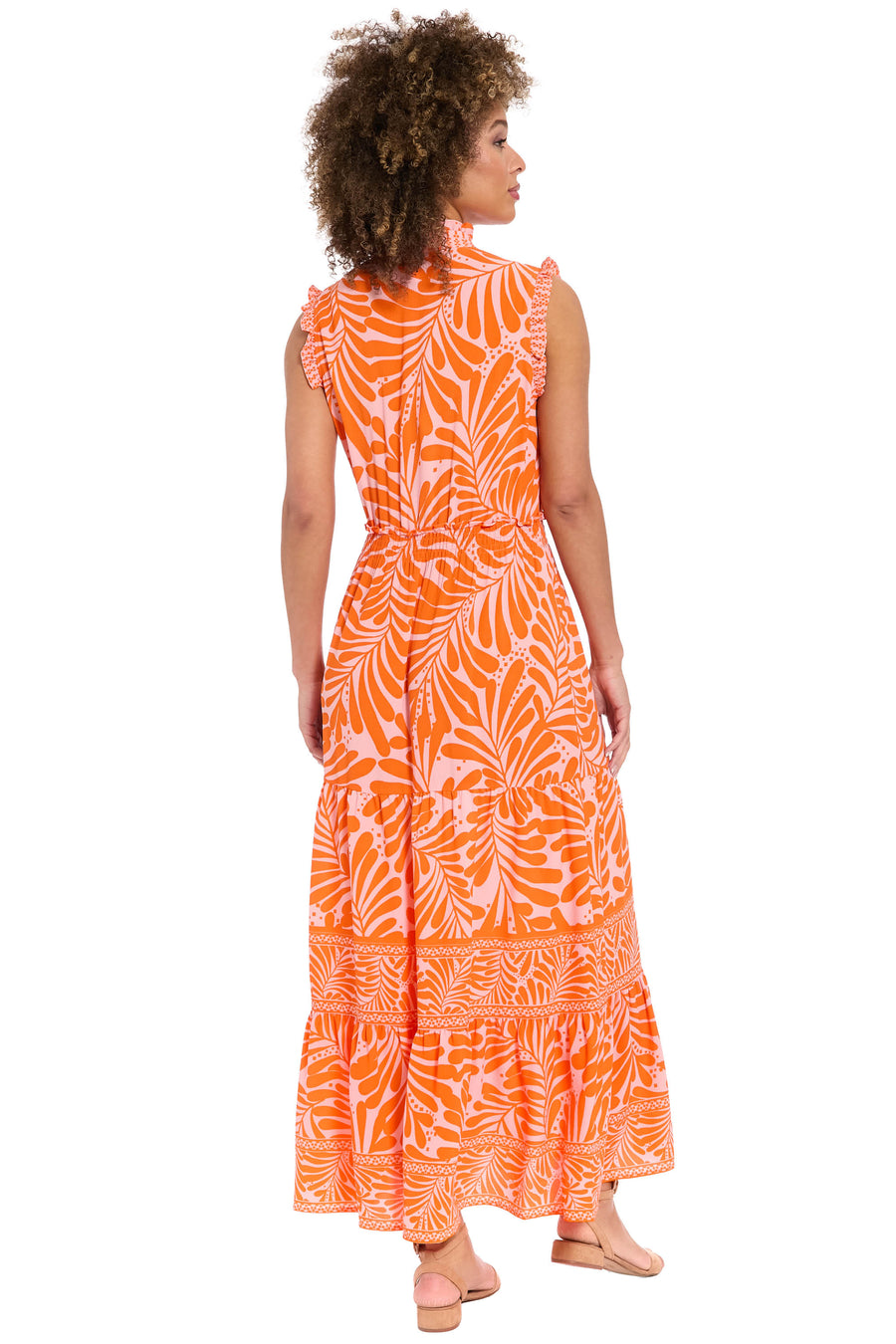 Consuela Sleeveless Maxi in Leaf Print