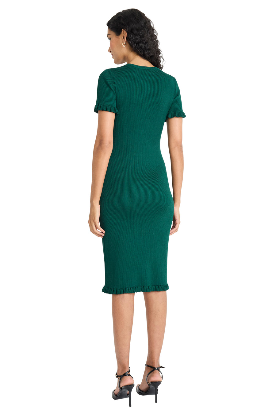 Caitlyn Ruffle Sleeve Sweater Dress