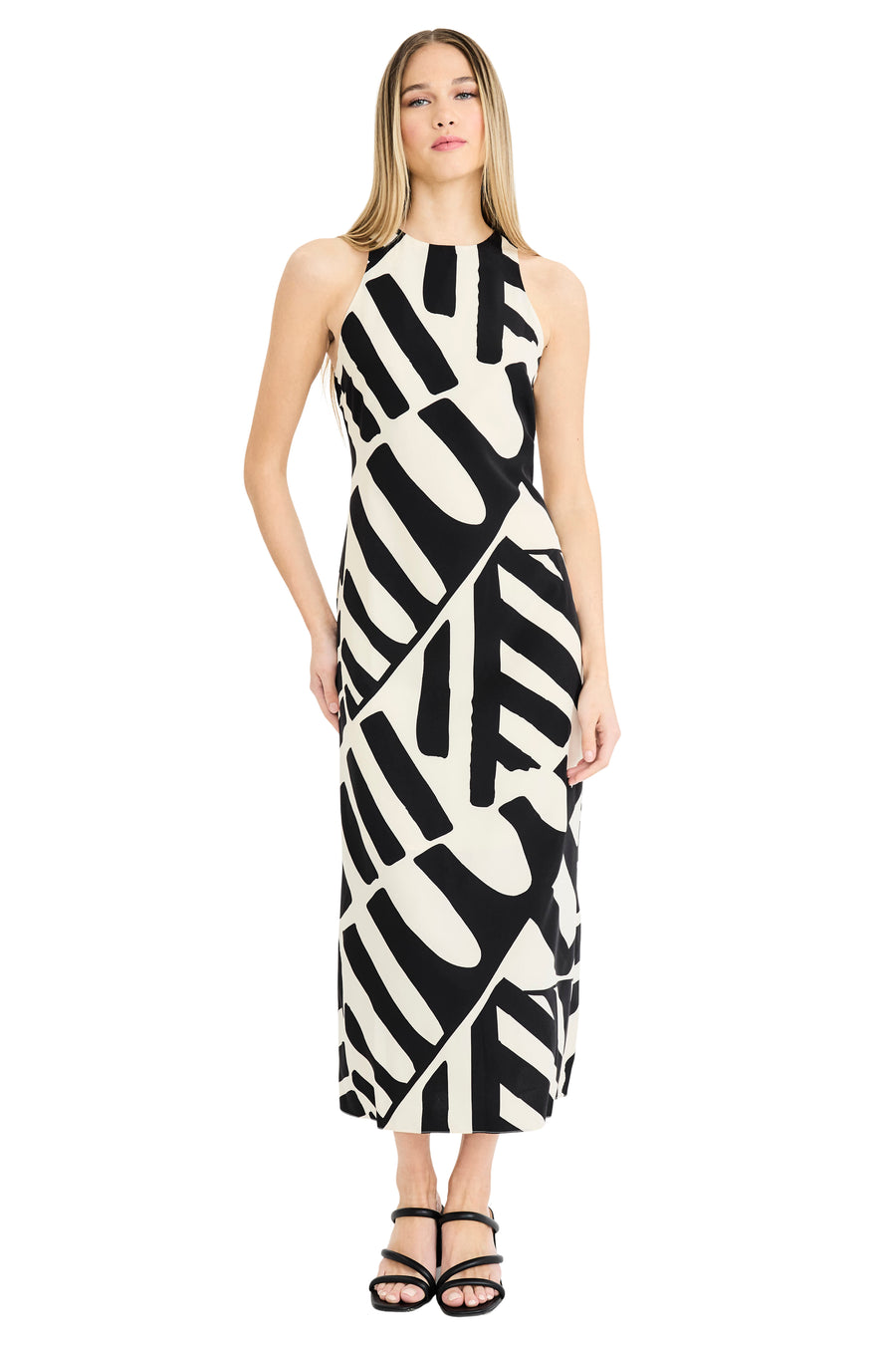 Quincy Midi Shift Dress in Blocked Stripe