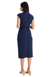 Yasmin Sleeveless Button Front Shirt Dress Sheath