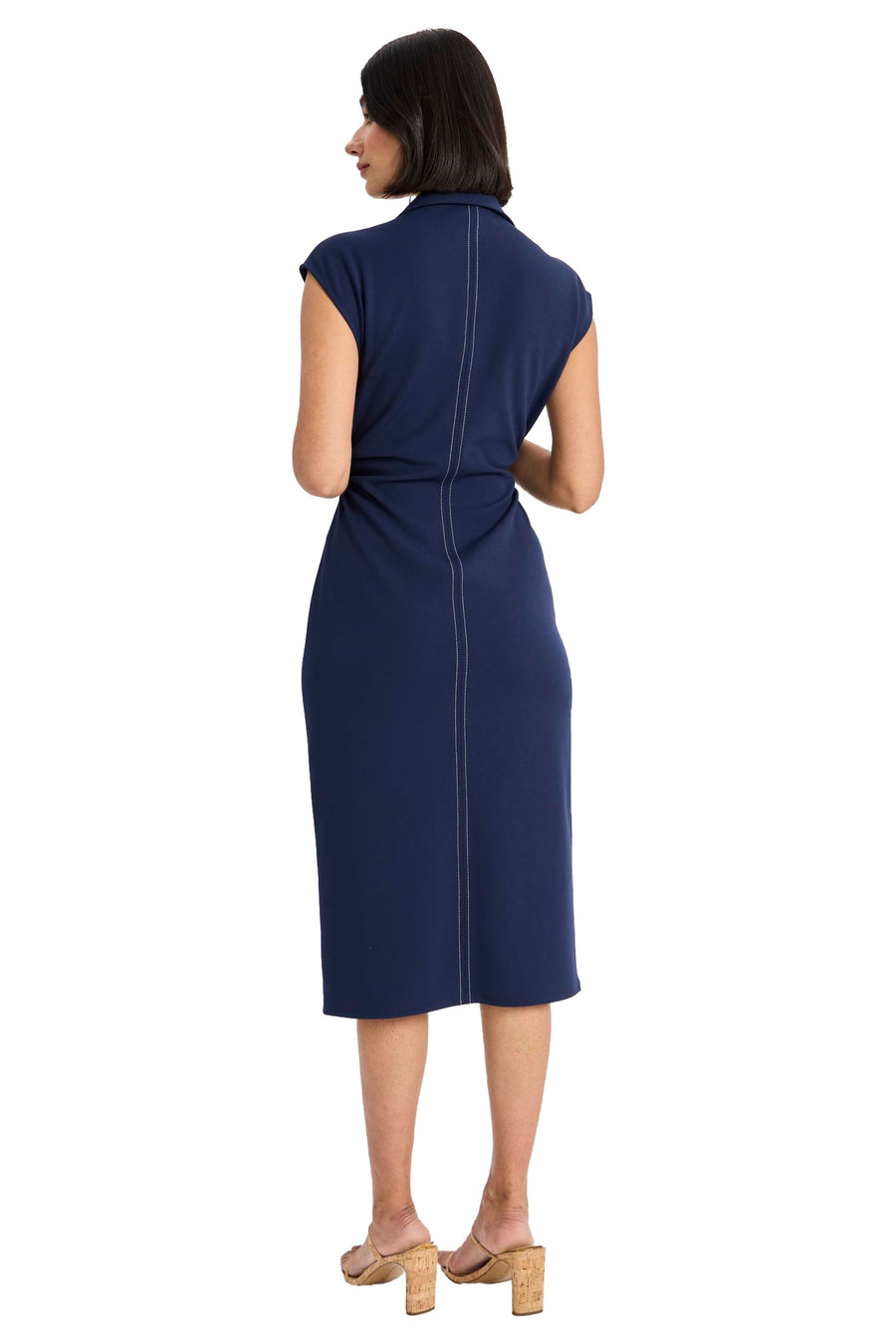 Yasmin Sleeveless Button Front Shirt Dress Sheath