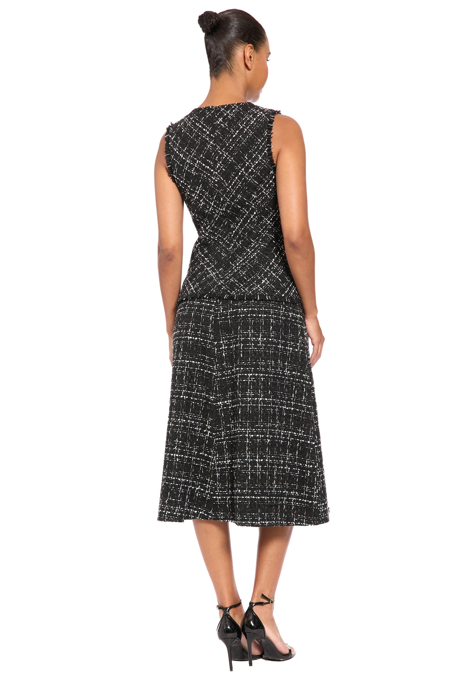 Laury Tweed Fringe-Trim Midi Dress
