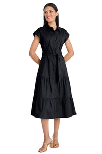 Dorinda Cotton Collared Midi Shirtdress