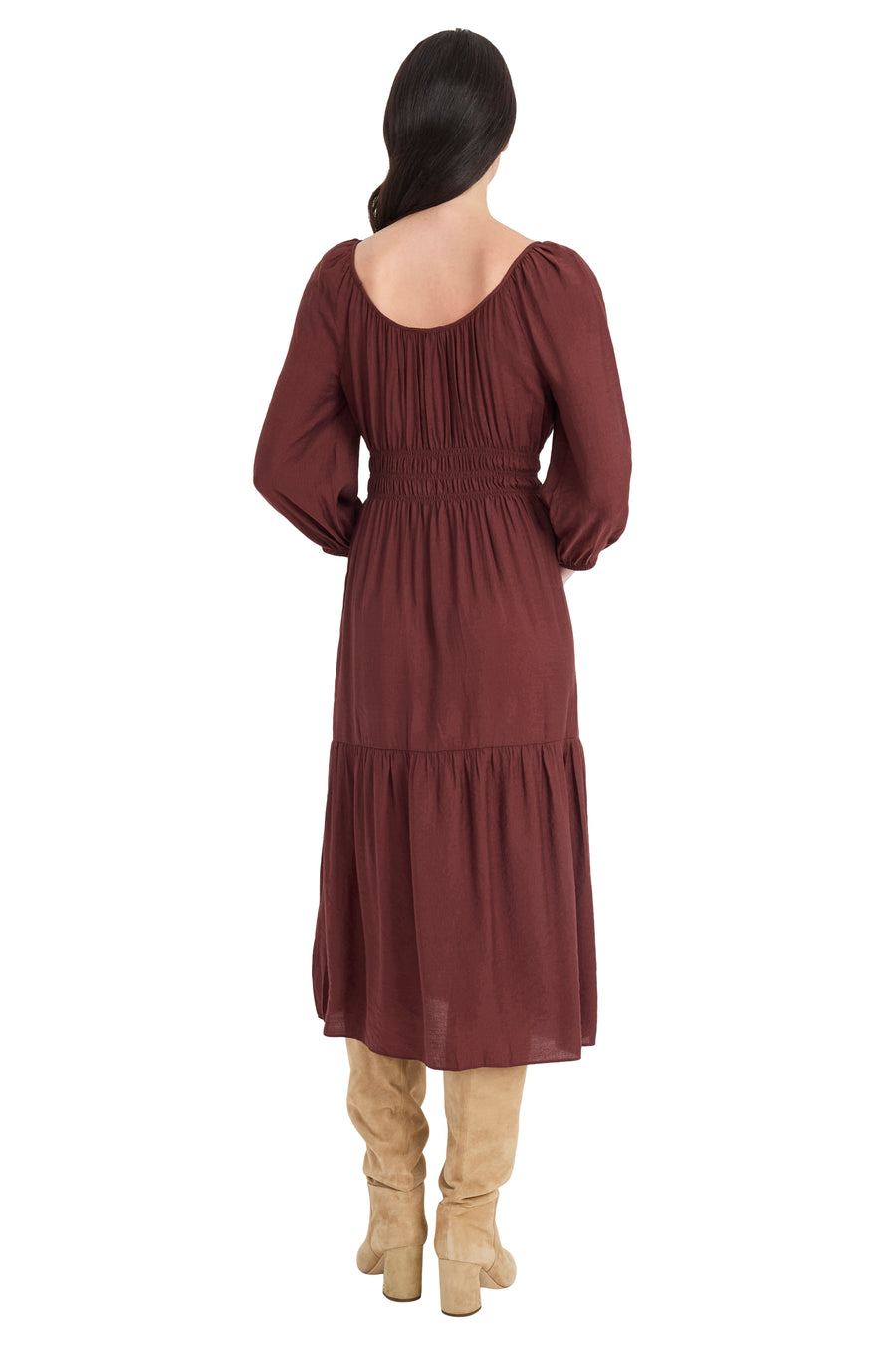 Lawrence Babydoll Smocked Midi Dress